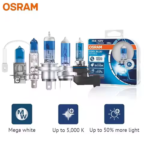 OSRAM Cool Blue Advance H4 H7 H9 H11 12V 5000K Pure White H1 H3 HB3 HB4 Xenon Look Car Halogen Light