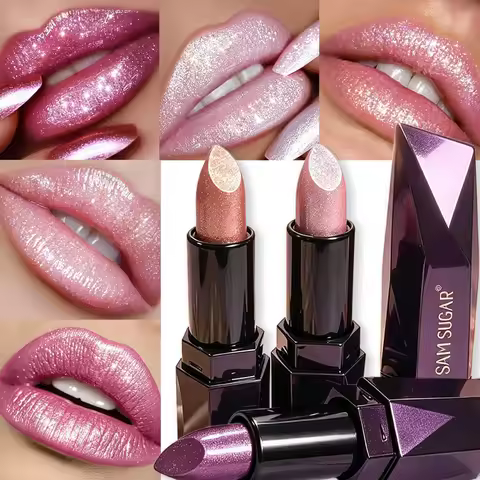 Metallic Twinkling Lipstick Moisturizing Lip Color Waterproof Lasting Pearly Lip Gloss Brilliant Cha