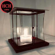 HCH 30cm x 30cm Modern Outdoor Pillar Light E27 Lamp Outdoor Gate Glass Pillar Lamp Lampu Pagar Lampu Tiang (6622-30)