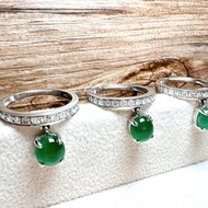 天然翡翠白金戒指18k金