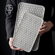 Japanese Style Simple Tea Tray Home Double Layer Plastic Draining Tray Creative Large Rectangular Co