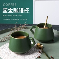 Artistic Ceramic Cup Creative Coffee Cup Golden Handle Coffee Cup Light Luxury Mug Coffee Shop Golde