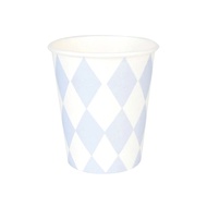 Diamond Pattern Cups (Set of 8) – Blue