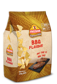 Mission Tortilla Chips BBQ Flavoured 170g ขนมข้าวโพดทอดกรอบรสบาร์บีคิว ขนาด 170 กรัม (0281)