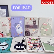 Cartoon Case For iPad Mini Air 2 3 4 5 6 Pro 9.7" 10.2" 10.5" 10.9 11 5th 6th 7th 8th 9th 10th Gen Cute Dinosaur Panda 2022/21/20/18 Transparent Soft Silicone Ultra Thin Back Cover
