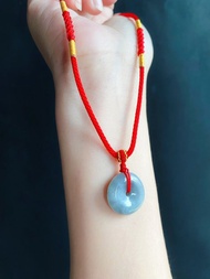 天然緬甸玉翡翠 烏雞水墨 平安扣 項鍊 禮物 小孩 大人 皆可調節