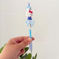 Crystal Diamond Cartoon Round Pen KT Cat Shape Rotating Beaded Pen Student Cute Creative Writing Sta