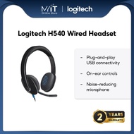 Logitech H540 Wired Headset, Stereo Headphone with Noise-Cancelling Microphone, USB, On-Ear Controls
