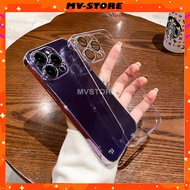 Ốp lưng ip PC cứng không viền trong suốt kèm Lens kính bảo vệ cho 16 pro max 15 14 13 ProMAX 14 Plus