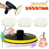 MIH 5Pcs Car Polishing Pad Set, T-shape 3/4/5/6/7 inch Car Waxing Sponge Disk, Portable Flocking Buf