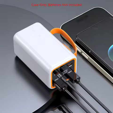 DIY Portable Power Bank Case 4 Slots 21700 Battery Power Shell Charger Box with LCD Display Power Ba