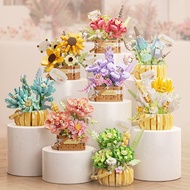 Small Particle Succulent Block Flower Puzzle Assembly Block Toy Flower Potted Plant Toy Father's Day