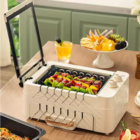 Automatic Rotating Barbecue Pot Integrated Pot Multi Functional Smokeless Electric Barbecue Oven Ele