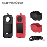 SUNNYLIFE Silicone Rubber Case Lens Cap Cover Protector Lanyard Strap for Insta360 ONE X3 Camera