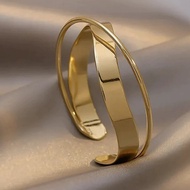 2026 New Products Dellon Opening Irregular Bracelet Female Fashion Cross Bracelet Simple Geometric M