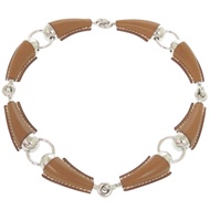 近全新愛馬仕 Epure Equestre Vaubarenia/金屬 Fauve 銀色五金 W 印記（2024 年製造）棕色項鍊/頸鍊 0415 [二手] 愛馬仕女士