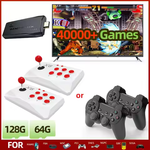 Arcade Video Game Console 4K HD Retro Games Stick For Mame FBA PS1 Arcade Emulator With Dual Joystic