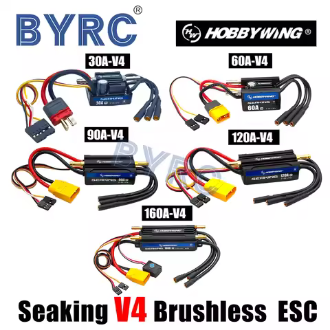 HOBBYWING Seaking Brushless ESC Boat Sensorless ESC 30A 60A 90A 120A 160A V4 Series IP67 Waterpoof B