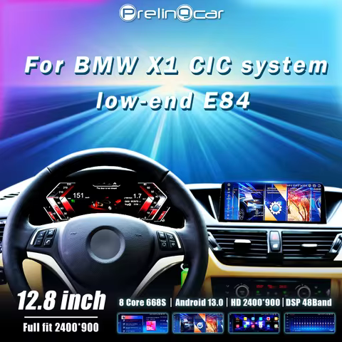 Prelingcar 12.8 inch Lcd Digital Dashboard For BMW X1 CIC system E84 2010-15 Android Player Navigati