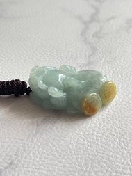 🔥 100%天然緬甸A貨 糯冰種翡翠貔貅 天然金錢黃翡（可遇不可求）自然光冰藍 打燈冰綠 水頭透亮🔥 非A貨保證退款退鑒定費（只限香港）