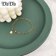 dada jewellery 916 Gold Bracelet Women' square plaid jewelry girlfriend gift free jewellery box organizer