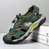 Large Size Baotou Casual Men's Beach Leather Sandals Summer Outdoor Breathable River Tracking Leathe