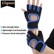 C5GOON 1Pair Non-Slip Breathable Half Finger Fitness Hand Palm Sports Gloves Shock-absorbing for Cyc