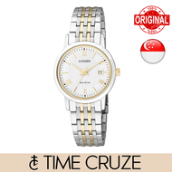 [Time Cruze] Citizen Eco-Drive EW1584-59A Solar Two Tone Stainless Steel White Dial Women Watch