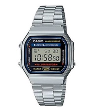 Casio 復古電子錶不繡鋼錶手錶帶色銀 A168WA-1W