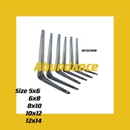 SHEFL BRACKET WALL ELBOW BRACKETS 4"x5" / 5"x6" / 6"x8" / 8"x10" / 10"x12" / 12"x14" (1 Pairs)