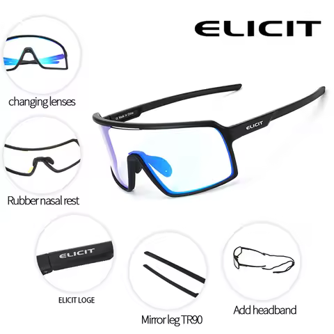 ELICIT Photochromic Sports Glasses Outdoor Mountain Road Bicycle Gafas Running Bike Sunglasses Men W