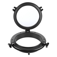 10in Marine Porthole รอบสีดํา Portlight Stalinite Window Universal สําหรับ RV เรือ Yacht