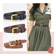 Simple Imitation Leather Pin Buckle Thin Belt For Women Versatile High-End Decorative Round Buckle B