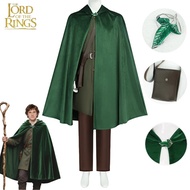 Hobbit Bilbo Baggins Cosplay Cloak - Lord of the Rings Halloween Costume with Brooch