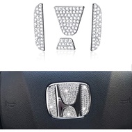 Honda Accord city pilot CR-V Odyssey Crosstour Vezel car steering wheel silver crystal logo sticker