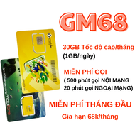 SIM 4G GMOBILE MOBIFONE MIỄN PHÍ DATA 4GB/NGÀY + NGHE GỌI TẸT GA 1000 PHÚT - PHÚ CỰC RẺ . GM35 GM68