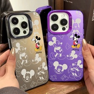 Hand Drawn Line Cartoon Mickey Phone Case Compatible for IPhone 11 12 13 14 15 Pro Max X XR XS MAX 7/8 Plus Se2020 Independent Mirror Frame Protective Shell