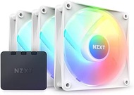 NZXT F120 RGB Core Triple Pack - 3 x 120mm Hub-Mounted RGB Fans with RGB Controller - 8 Individually-Addressable LEDs - Semi-Translucent Blades - High Static Pressure &amp; Airflow - CAM Software - White