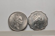 香港1989年伍圓及貳圓.全新品