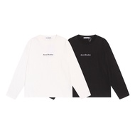 Acne Studios classic small label letter print retro loose round neck casual long sleeved T-shirt top