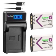 Kastar Battery (X2) &amp; LCD Slim Charger for NP-BY1 EN-EL11 LI-60B DLI-78 DB-L70 DB-80 and Sony Action Cam Mini HDR-AZ1 Nikon Coolpix S550 S560 Olympus FE-370 Optio L50 M50 M60 S1 V20 W60 W80