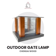**DESIGNER CHOICE** OUTDOOR GATE LIGHT OUTDOOR LIGHT PILLAR LIGHT CENGAL WOOD LIGHT