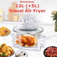 12L Air Fryer  Visual Electric Convection Oven Smokeless Grilled Wings Potato Roasted Barbecue Fryer