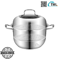 SUS304 Germany Two Layer Steamer Pot Steamer Cooker Steamboat Pot Steamer Stainless Steel Steamer Ra