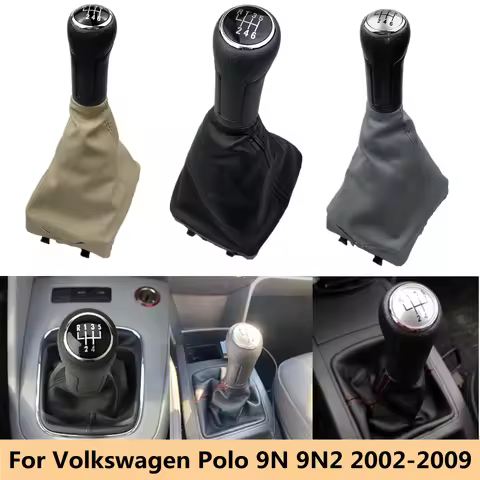 5/6 Speed Car Gear Shift Knob Cover For Volkswagen Polo 9N 9N2 9N3 2001-2009 Auto Manual Transmissio