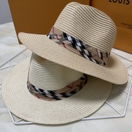 JPP Shop 1590115173 หมวกทรงปานามา คาดผ้าลายสก็อต เท่ๆ ใส่ได้ทั้งหญิงและชายส่งด่วนจากไทย B065