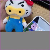 SQ4 Crayon Shin-chan Buriburizaemon x Hello Kitty Plushie Collaboration Kawaii Plush Doll Bag Charm 