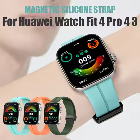Magnetic Silicone Watch Strap For Huawei Watch Fit 4 Pro Smartwatch Replacement Watch bands For Huaw