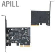 APILL PCI-E PCI Express 4X to USB 3.1 Gen2 10G 2-Port Type C Expansion Card Adapter