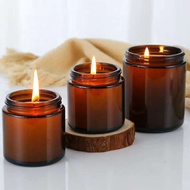 -🔥Ready Stock🔥DIY Empty Amber Glass Jar Candle Making Jar Aromatherapy Candle Cream Ointment Cosmeti
